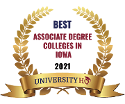 University HQ Best Associates Degree Iowa 2021 badge