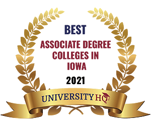 University HQ Best Associates Degree Iowa 2021 badge