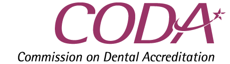 Commission on Dental Accreditation logo.