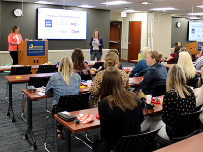 A business training held at the Town Clock Business Center.