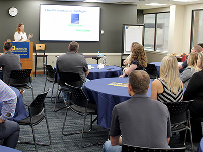 A business training held at the Town Clock Business Center.