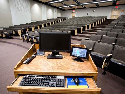 The Wilder Business Center auditorium seats hundreds for events.