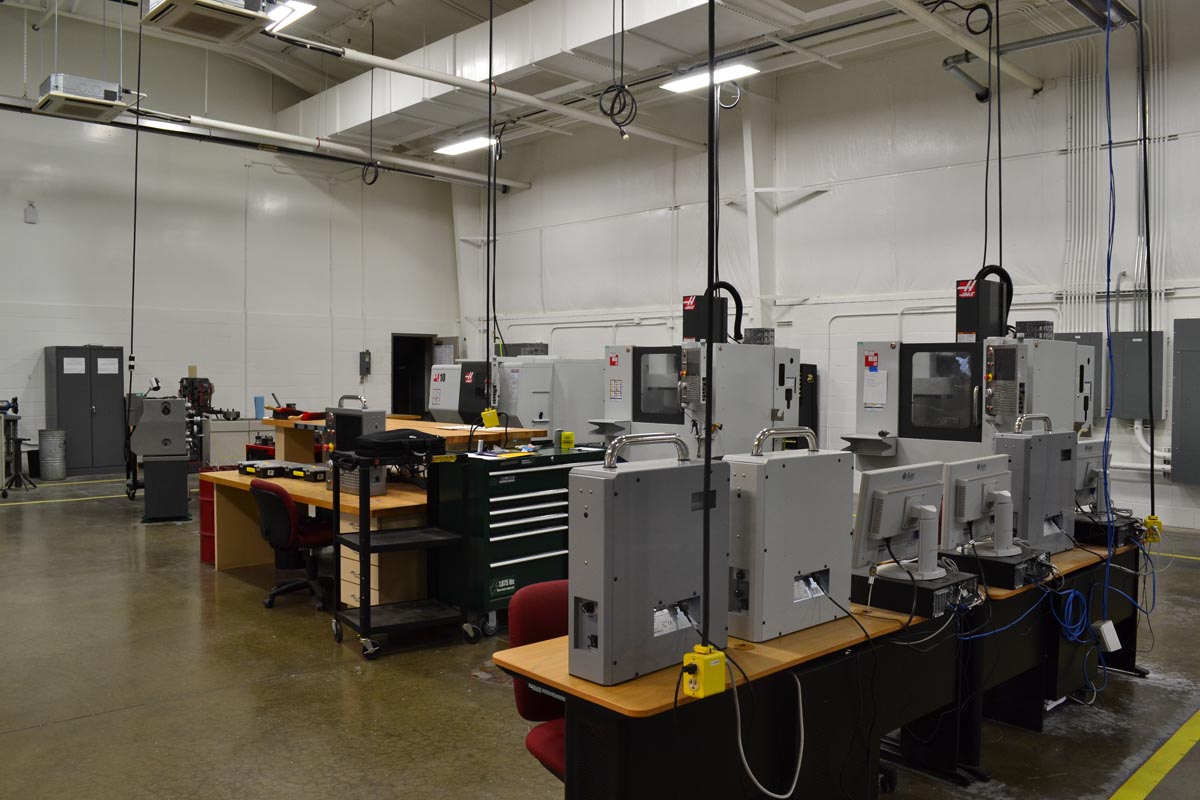 CNC machines in the Cresco Center CNC lab.