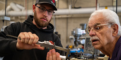 Student measures with a caliper
