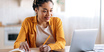 Business professional on computer