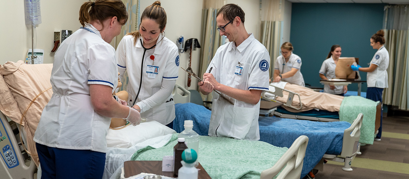 NICC Nursing students train in lab on campus_featured