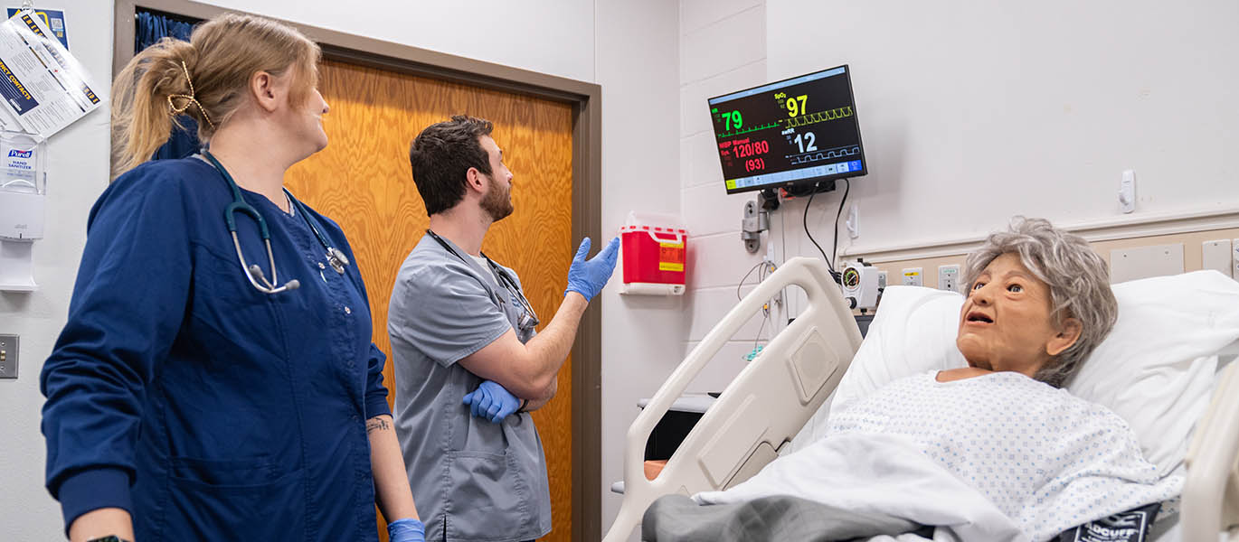 Students in nursing lab