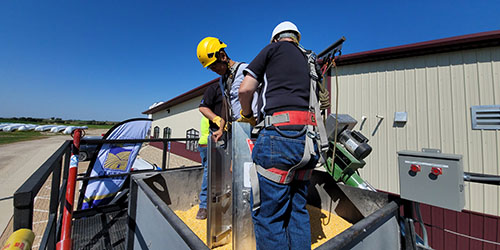 NECAS demonstration of grain bin rescue