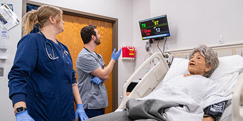 Students in nursing lab