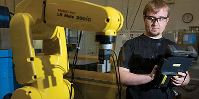 Photo of robotic welder.