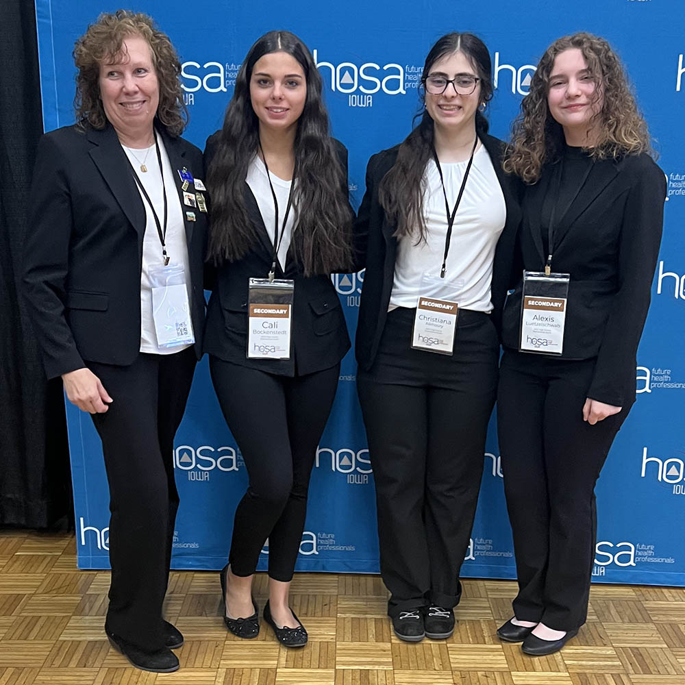 1 2026 HOSA advisor and 3 student participants