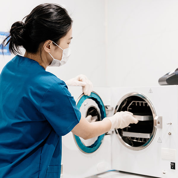 Sterile Processing Technician working in the lab